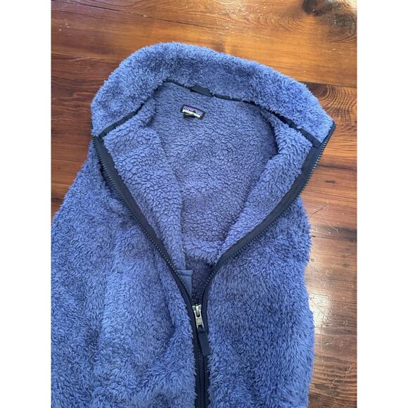 Patagonia Girls Los Gatos Sherpa Vest Jacket L (12) Smolder Blue - Picture 13 of 13